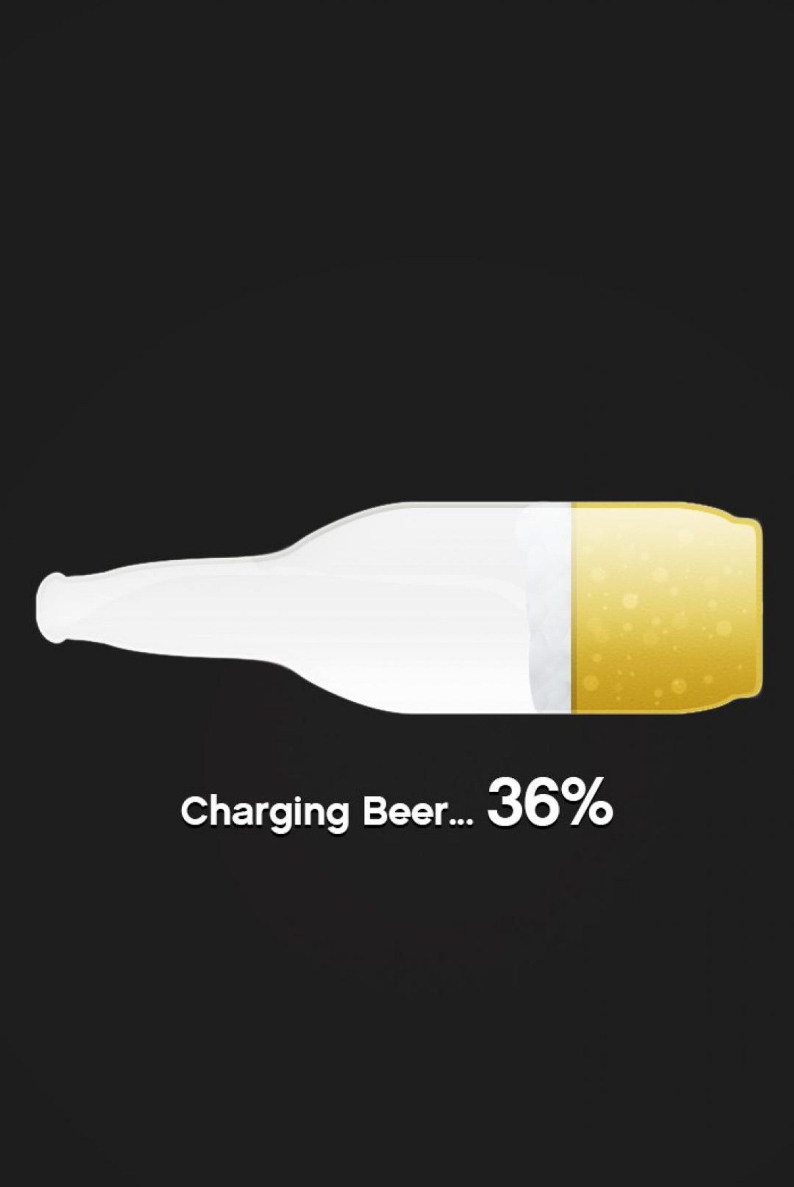 Um close de uma garrafa de cerveja com a porcentagem da quantidade de cerveja (fhm, gfd)