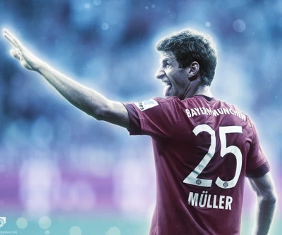 Thomas Müller célèbre un moment clé pour le FC Bayern Munich dans l'action de la Bundesliga