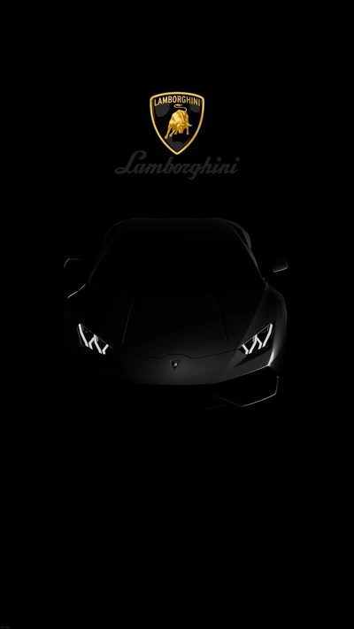 Lamborghini preto elegante nas sombras