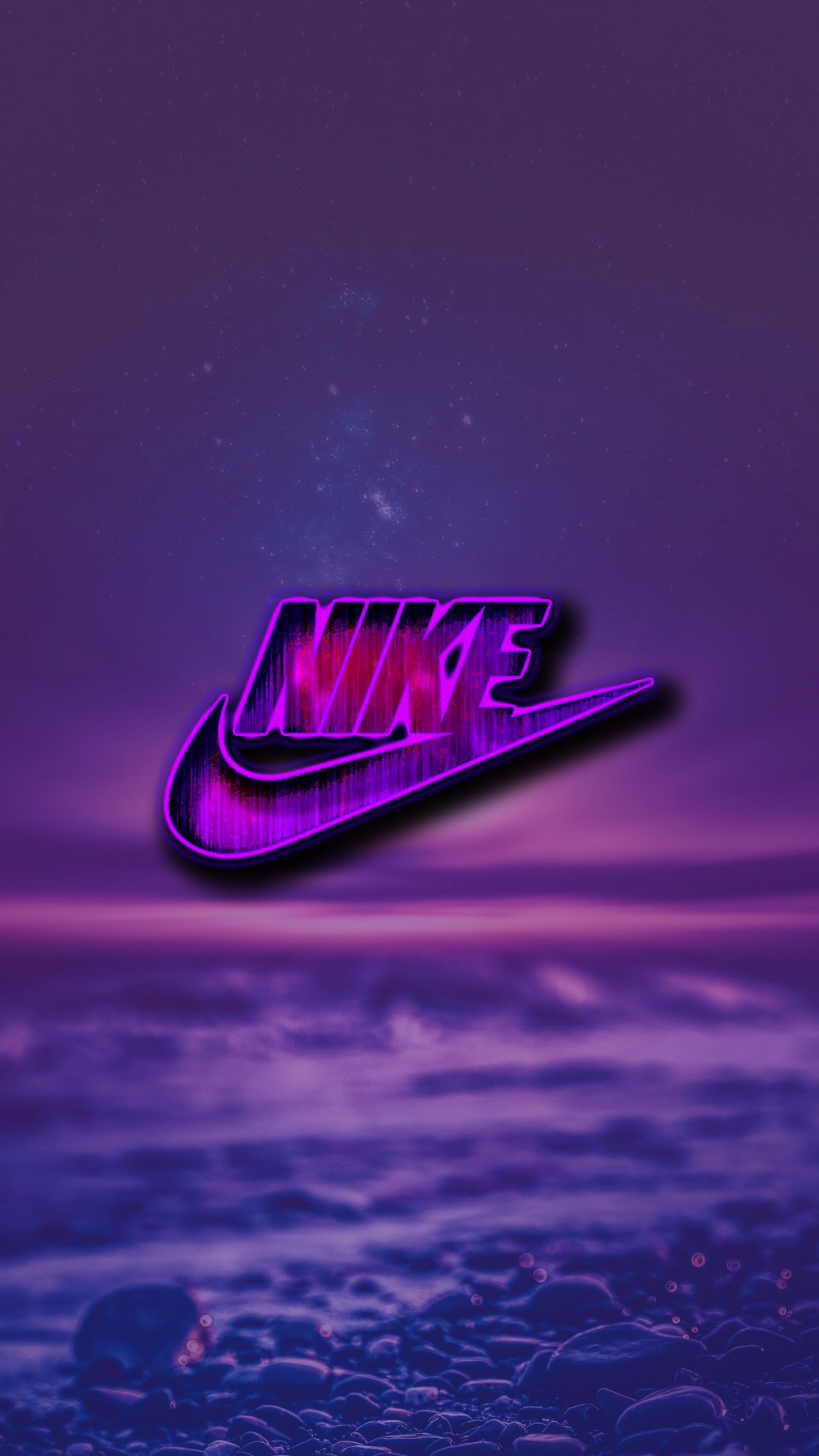 Logo nike violet sur un fond violet (meilleur, sombre, sympa, nike, violet)