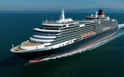 Luxury Ocean Liner Navigating Serene Waters