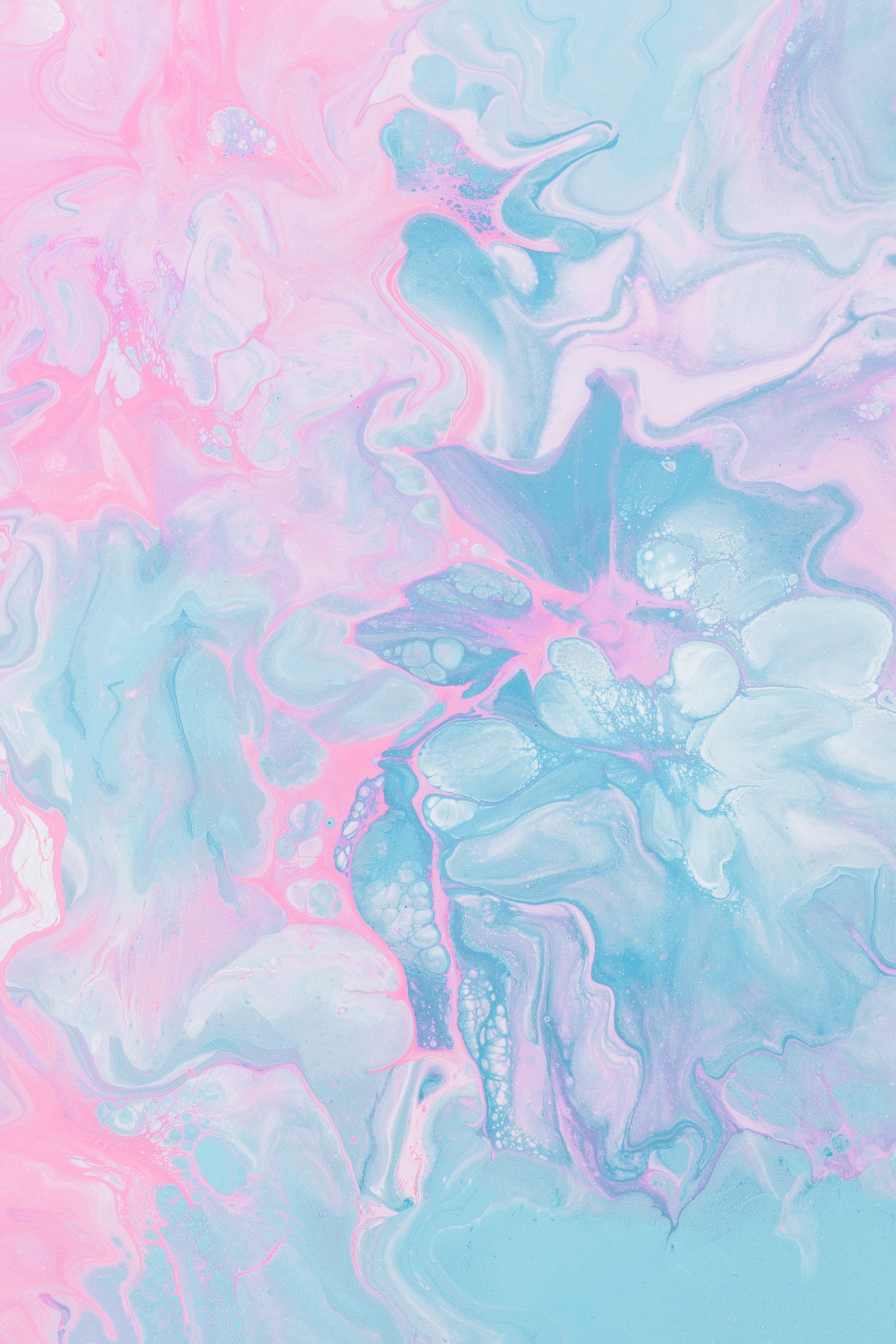 A close up of a painting of a pink and blue marble (pink, art, aqua, illustration, pattern)