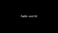 Hola Mundo en arte pixelado sobre fondo negro