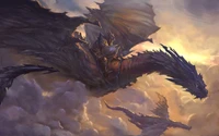 Epic Dragon Rider: A Knight Soars Through Mythical Skies