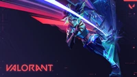 neon, valorant, video game wallpaper