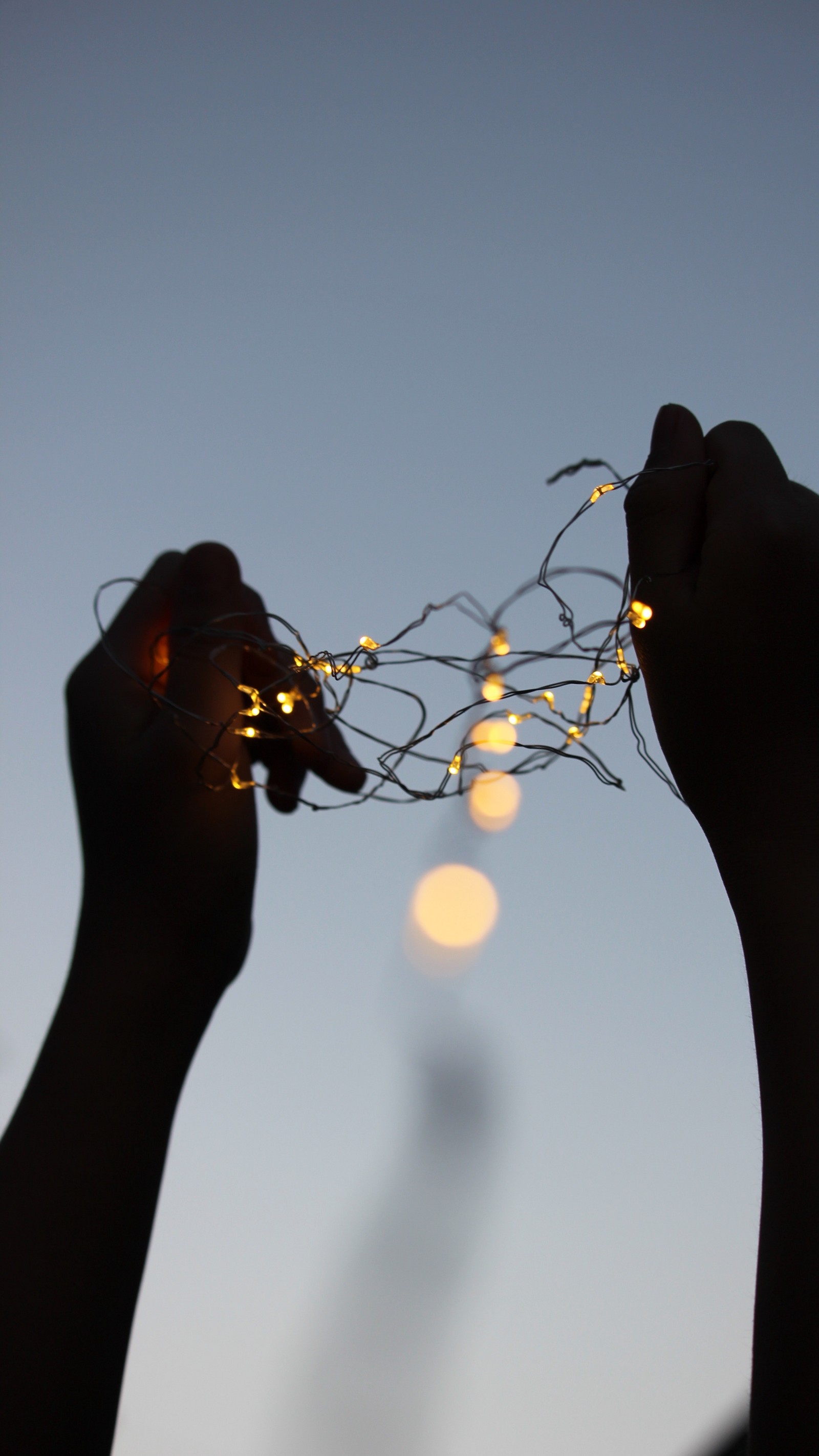 Lade girlande, weihnachtslichter, licht, gelb, weihnachten Hintergrund herunter