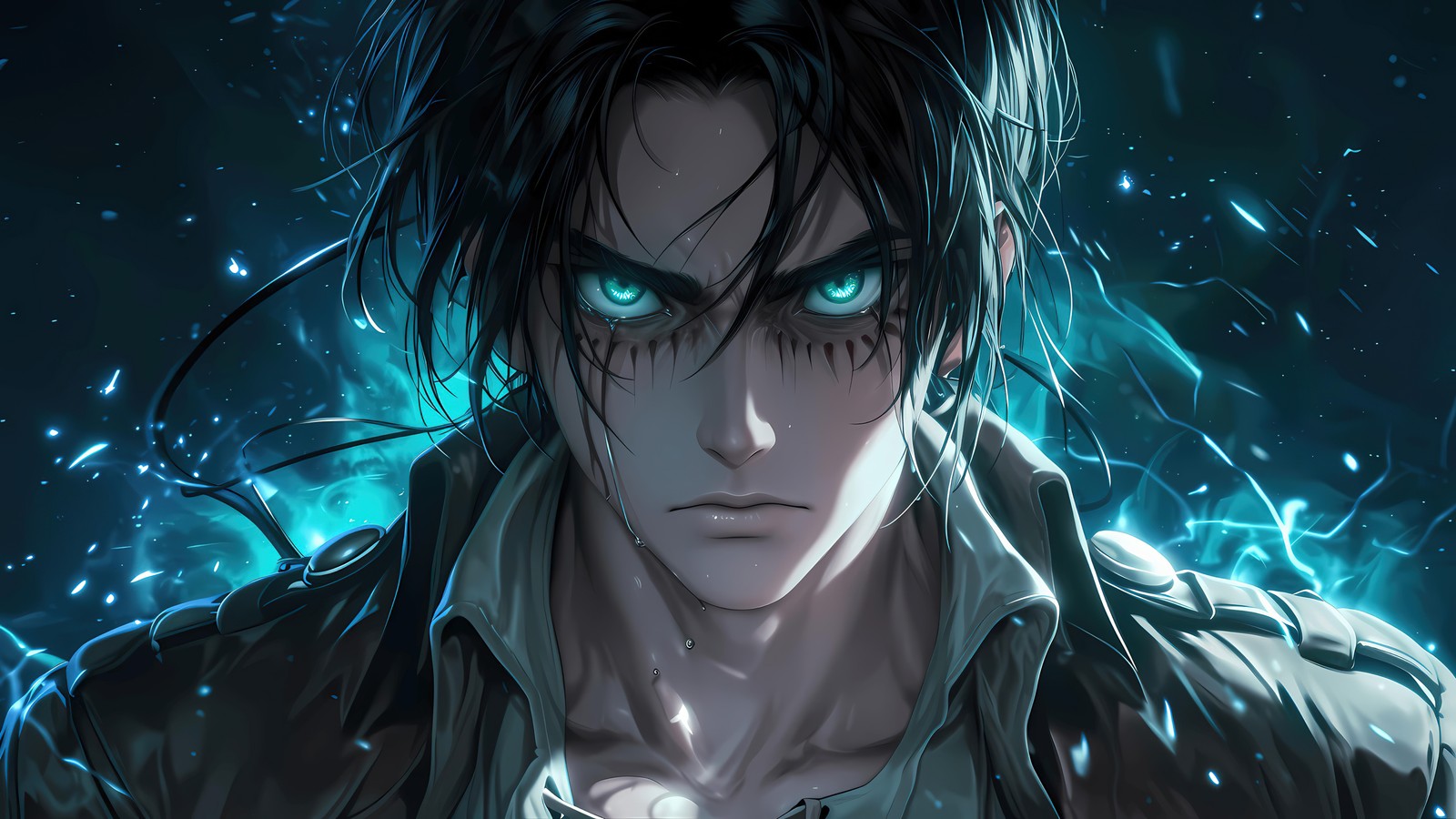 Lade nahaufnahme, attack on titan, 5k, anime, 4k hintergrund herunter