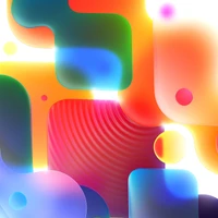 Vibrant 3D Abstract Shapes with Colorful Gradients and Soft Glow