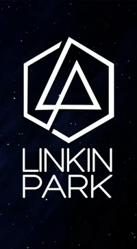 Logo de Linkin Park dans une illustration spatiale bleu électrique