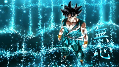 Goku Électrique Serein dans l'Espace : Un Réveil de Super Saiyan