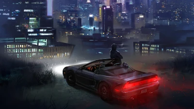 Midnight Drive: Synthwave Vibes in a City Skyline