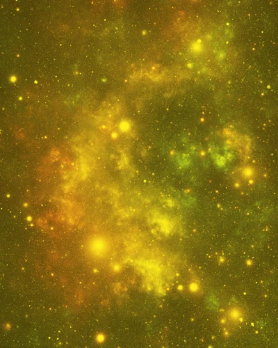 Nebulosa Carina vibrante: um aglomerado estelar de tom amarelo no cosmos