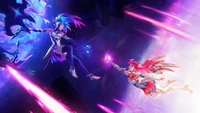 star guardian, akali, kaisa, league of legends, video game wallpaper