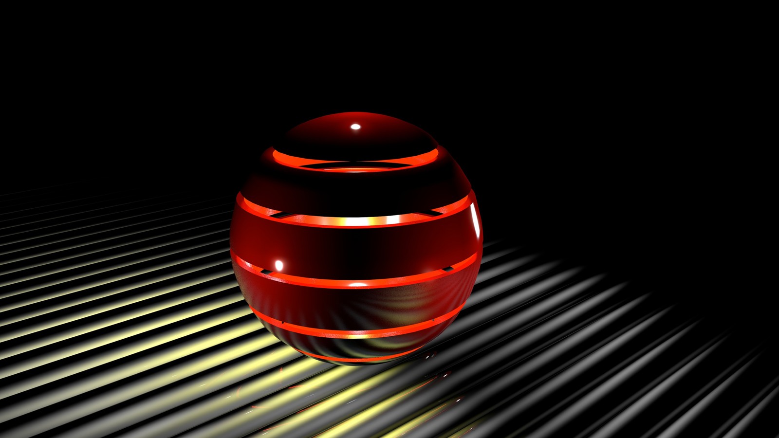 red, light, sphere, ball, three dimensional space wallpaper