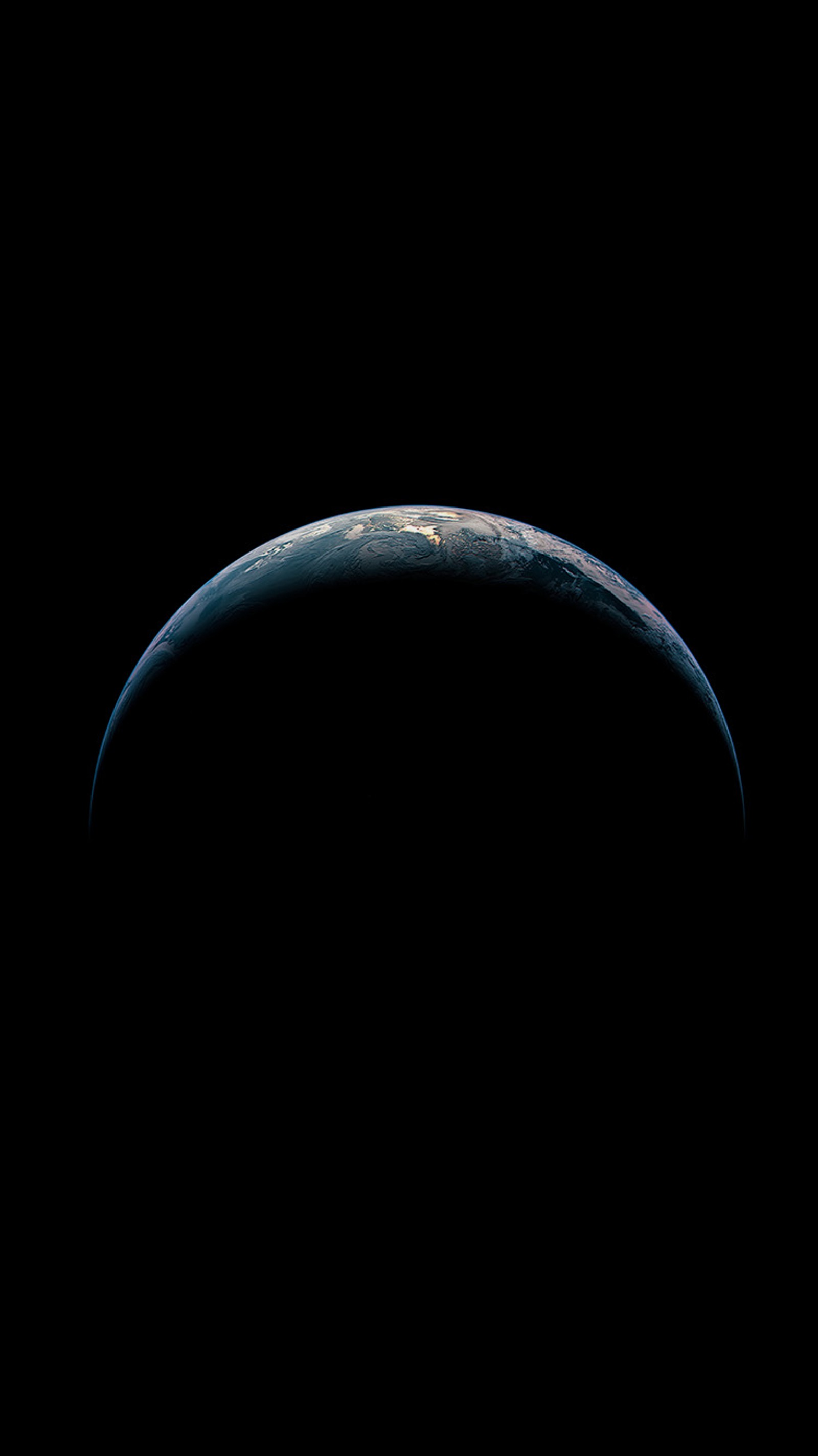 Vista de la tierra desde el espacio con fondo negro (tierra, iphone)