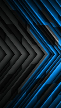 Padrão de lâmina 3D abstrato em azul e preto bicolores