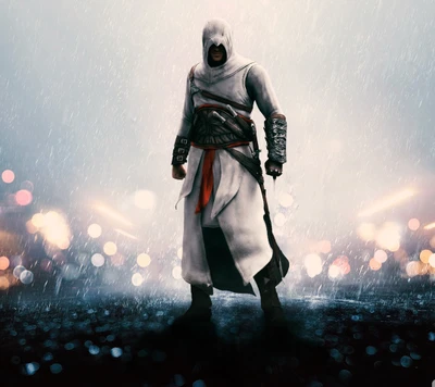 altair, assassins creed, campo de batalla, asesino, lluvia