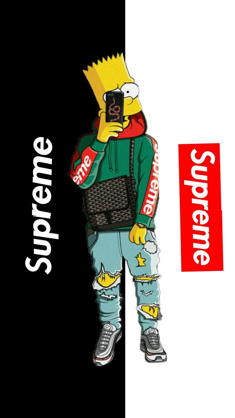 Коллекция наклеек supreme x the simpsons (supreme, симпсон, simpson)