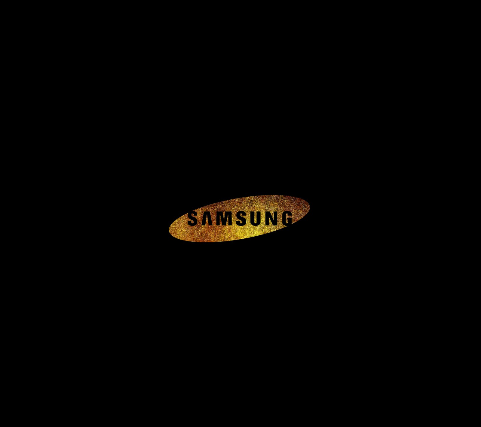 A close up of a samsung logo on a black background (black, cool, dr, gold, love)