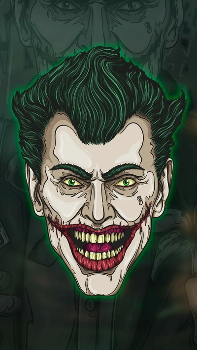 Vibrant Joker Portrait: A Dark Hero's Haunting Smile