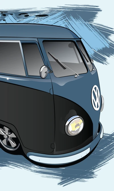 Volkswagen Bus estilizado com um design retrô