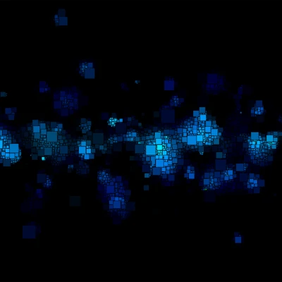 Abstract Blue Squares on a Dark Background