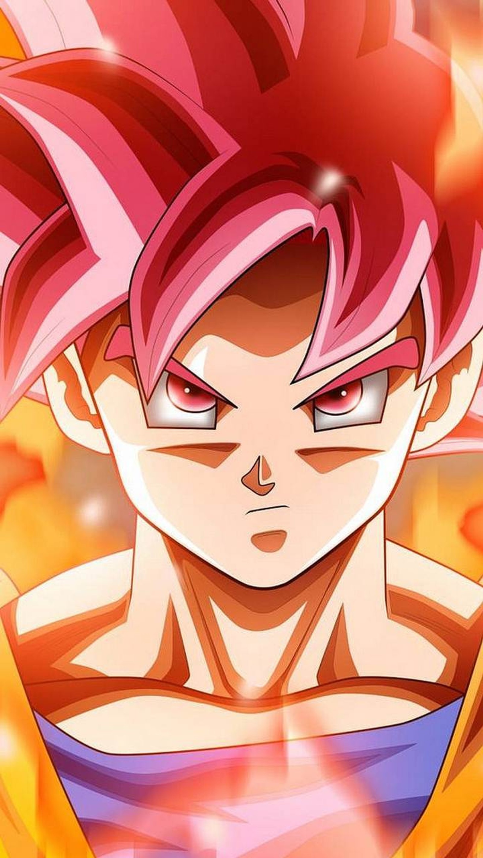 A close up of a cartoon character with a pink hair (ball, black, dragon, god, goku)