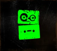 Neon Green Retro Cassette Tape on Scratched Surface