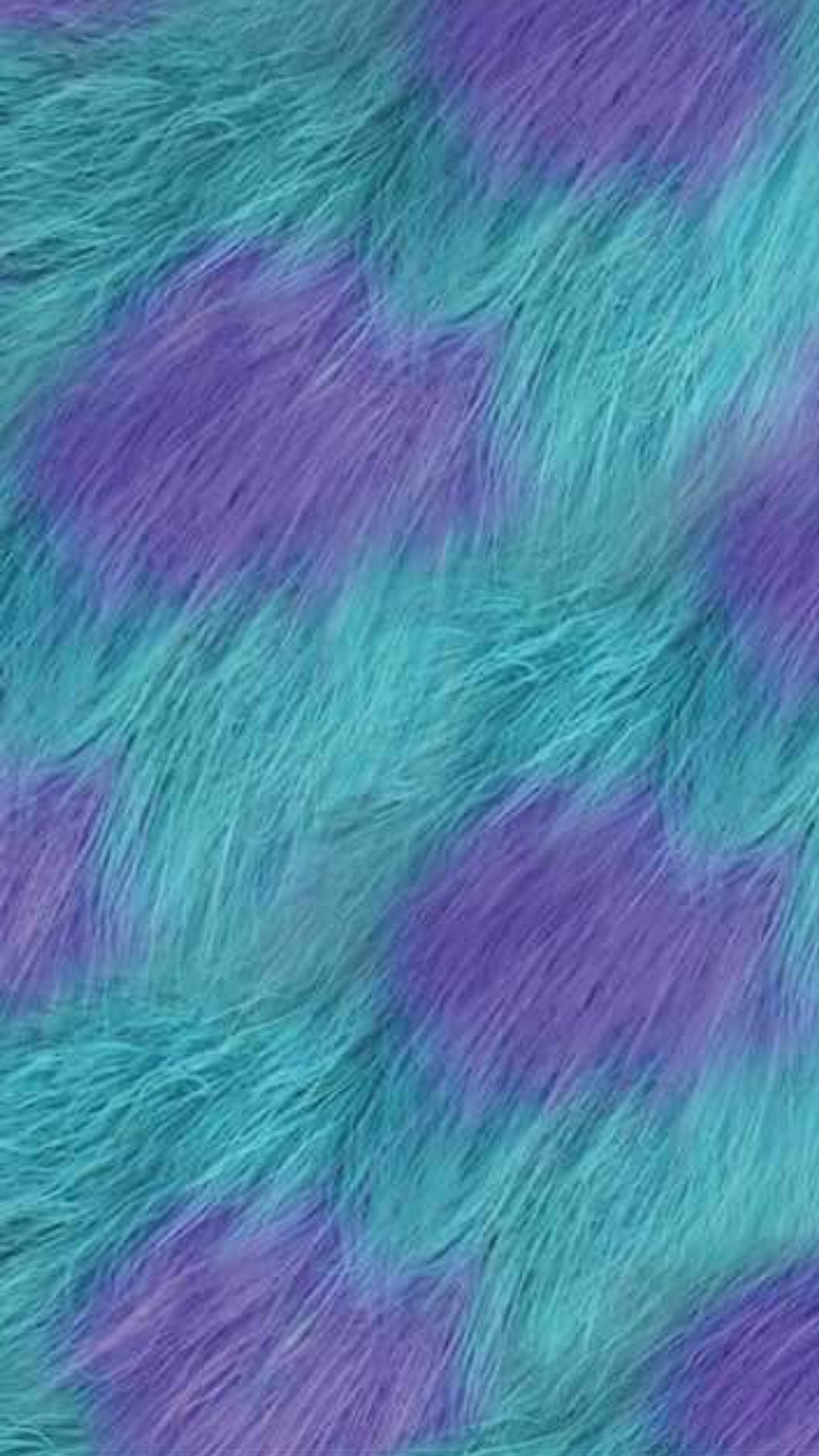 Um close de uma pele roxa e azul com um fundo preto (azul, disney, peludo, gatinho, monstros sa)