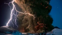 volcano, earth, nature, lightning, thunder wallpaper