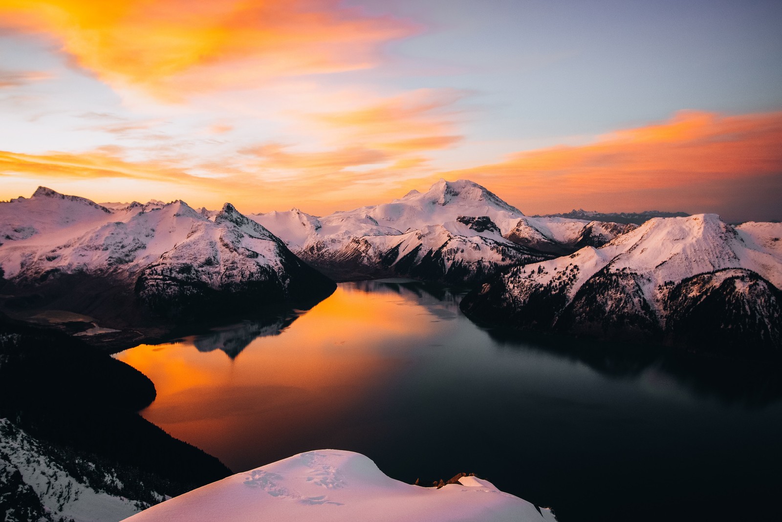 panorama ridge, garibaldi lake, canada, sunset, mountain range wallpaper