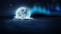 moon, night, sky, scenery wallpaper