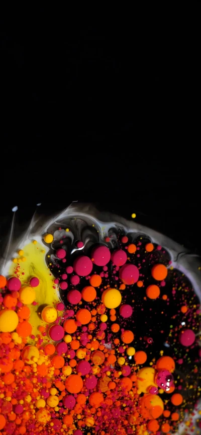 Fractal Art of Colorful Liquid Petals and Circles on Black Background