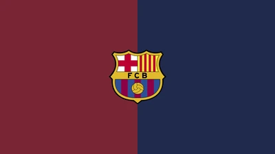 Logo minimaliste du FC Barcelone sur fond bicolore