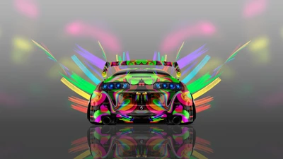 Colorful Toyota Supra with Vibrant Graphic Design