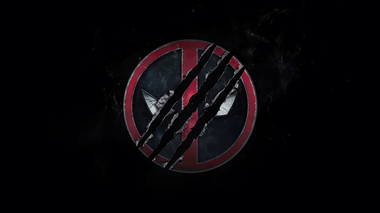 Um close do logotipo do deadpool em um fundo preto (deadpool e wolverine, filme, logotipo)