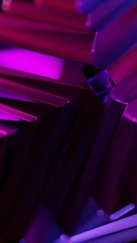 Vibrant Neon Reflections: A Study in Purple and Electric Blue Light