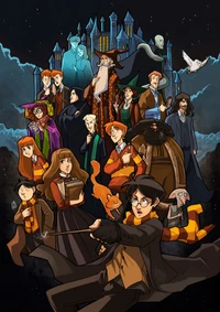 harry potter, professor severus snape, ron weasley, drawing, animation