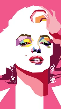 Pop-Art-Porträt von Marilyn Monroe in kräftigen Farben