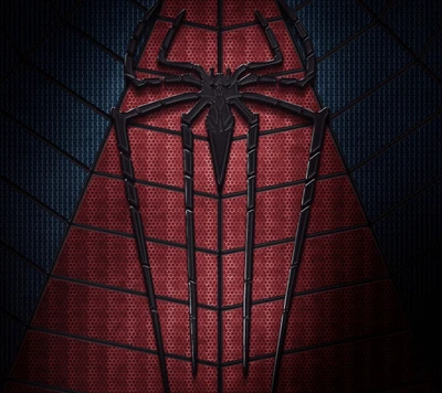 Stilisierte Spider-Man-Emblem auf einem strukturierten Hintergrund