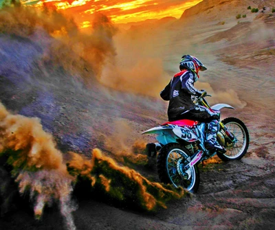 motocross, motocicleta, areia