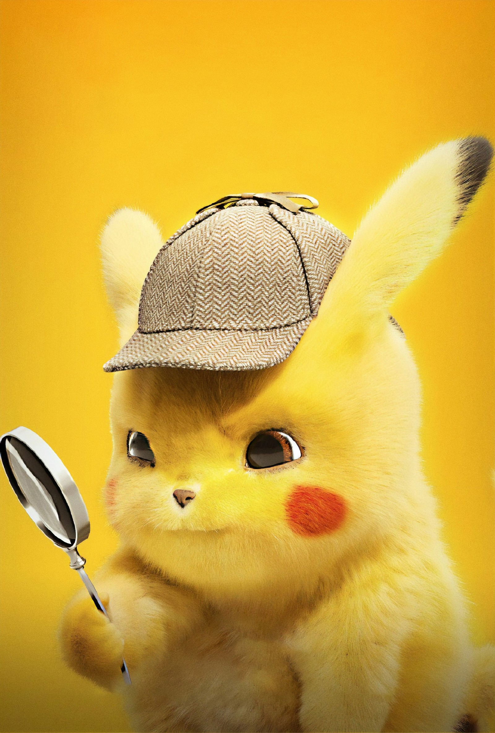 Покемон пикачу с шляпой и лупой (аниме, anime, детектив пикачу, detective pikachu, фильм)