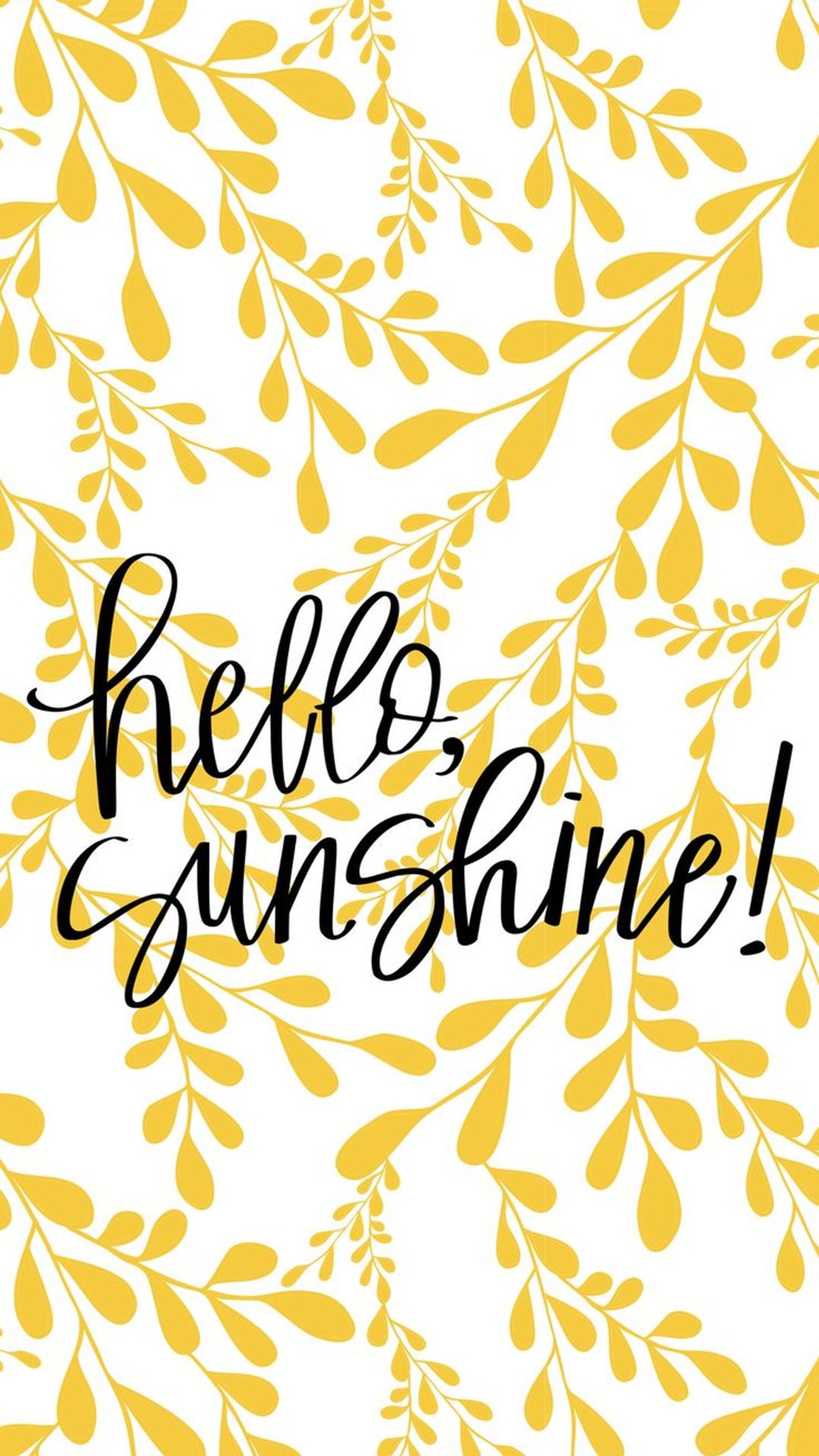 A close up of a yellow and white background with a hello sunshine text (hello, sunshine)