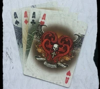 Stylish Ace Cards with Intricate Heart and Skull Design