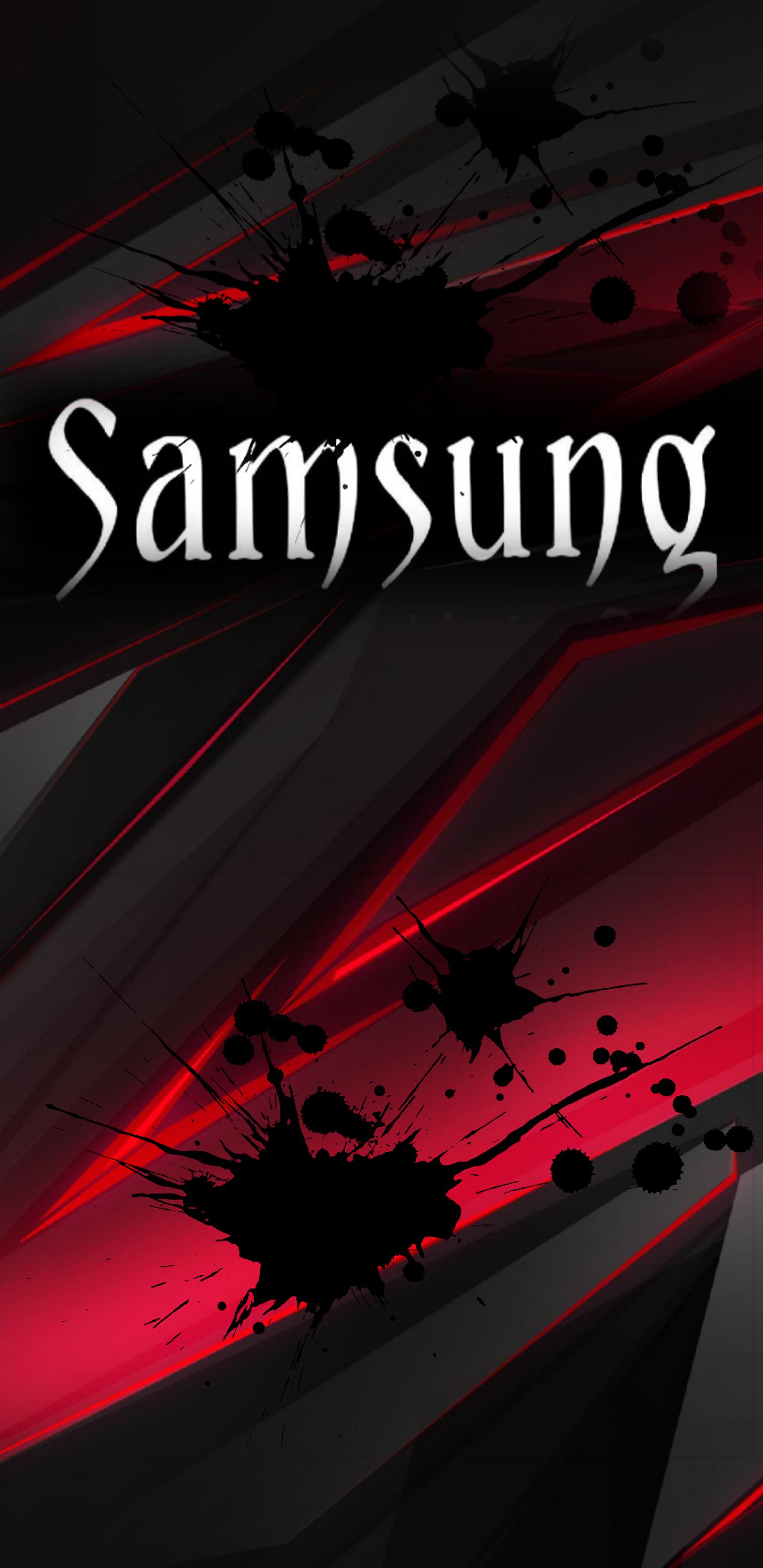 Um close em um telefone samsung vermelho e preto com fundo preto (samsung, noite, preto, vermelho, tinta)