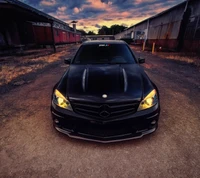 beau, noir, c63, voiture, génial