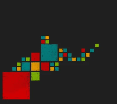 Abstract Colorful Pixels on Dark Background