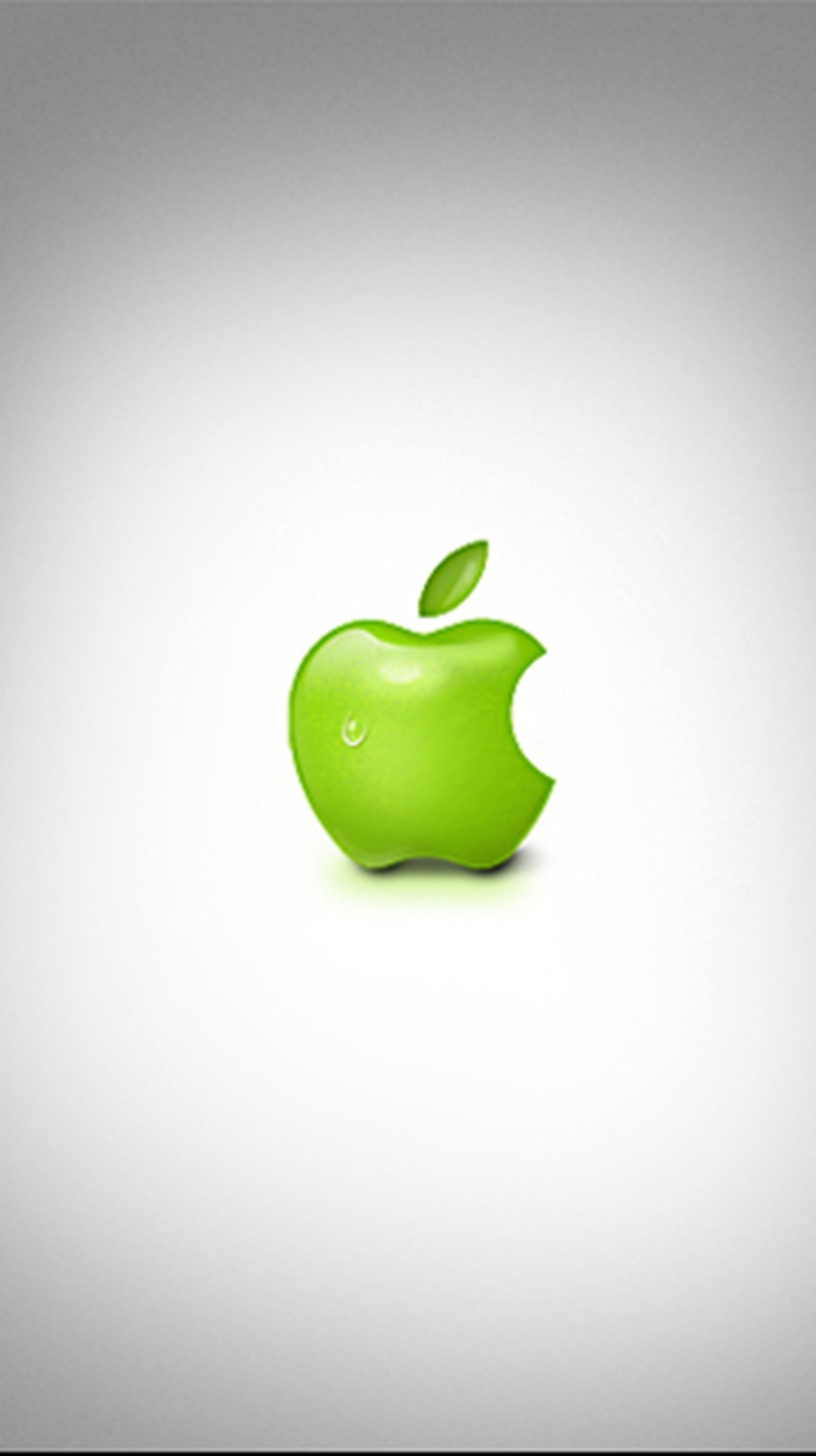 There is a green apple with a leaf on it (apple, green, logo)