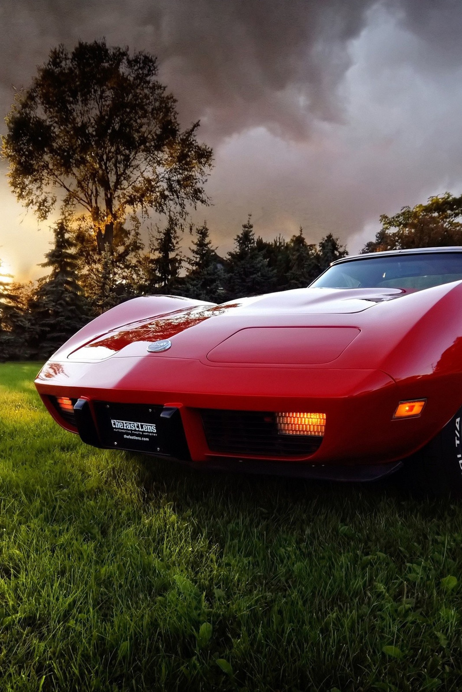 Descargar fondo de pantalla coche, naturaleza, rojo