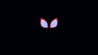 Minimalist Miles Morales Icon on Black Background